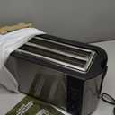 Elite Gourmet ECT-3100 Long Slot 4 Slice Toaster, Reheat, 6 Toast Settings, Defrost, Cancel Functions, Built-in Warming Rack, Extra Wide Slots for Bagels & Waffles, Stainless Steel & Black