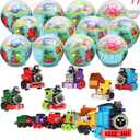 WODMAZ 12PCS PreFilled Easter Eggs with Train Building Blocks, Easter Egg Train Toys Set for Kids Easter Basket Stuffers, Easter Basket Filler, Easter Eggs Hunt, Easter Party Favors