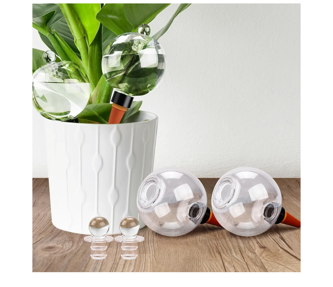 19 oz Extra Large Plant Self Watering Globes Top Fill, Plastic Water Bulbs, Slow Release Terracotta Self Watering Planter Insert, Plant Watering Devices System, Water Spikes Stakes, 4 Pack