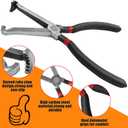 4 x 37960 Electrical Disconnect Pliers, 8in Automotive Electrical Connector Disconnect Pliers Long Spark Plug Disassembly Pliers Tools for Push Tab Style Plugs