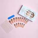 3 x Press on Nails Medium Square French Tip Fake Nails False Nails with Bow Leopard Print Designs Full Cover Acrylic Nails Stick on Nails Glossy Glue on Nails for Women Girls 24Pcs