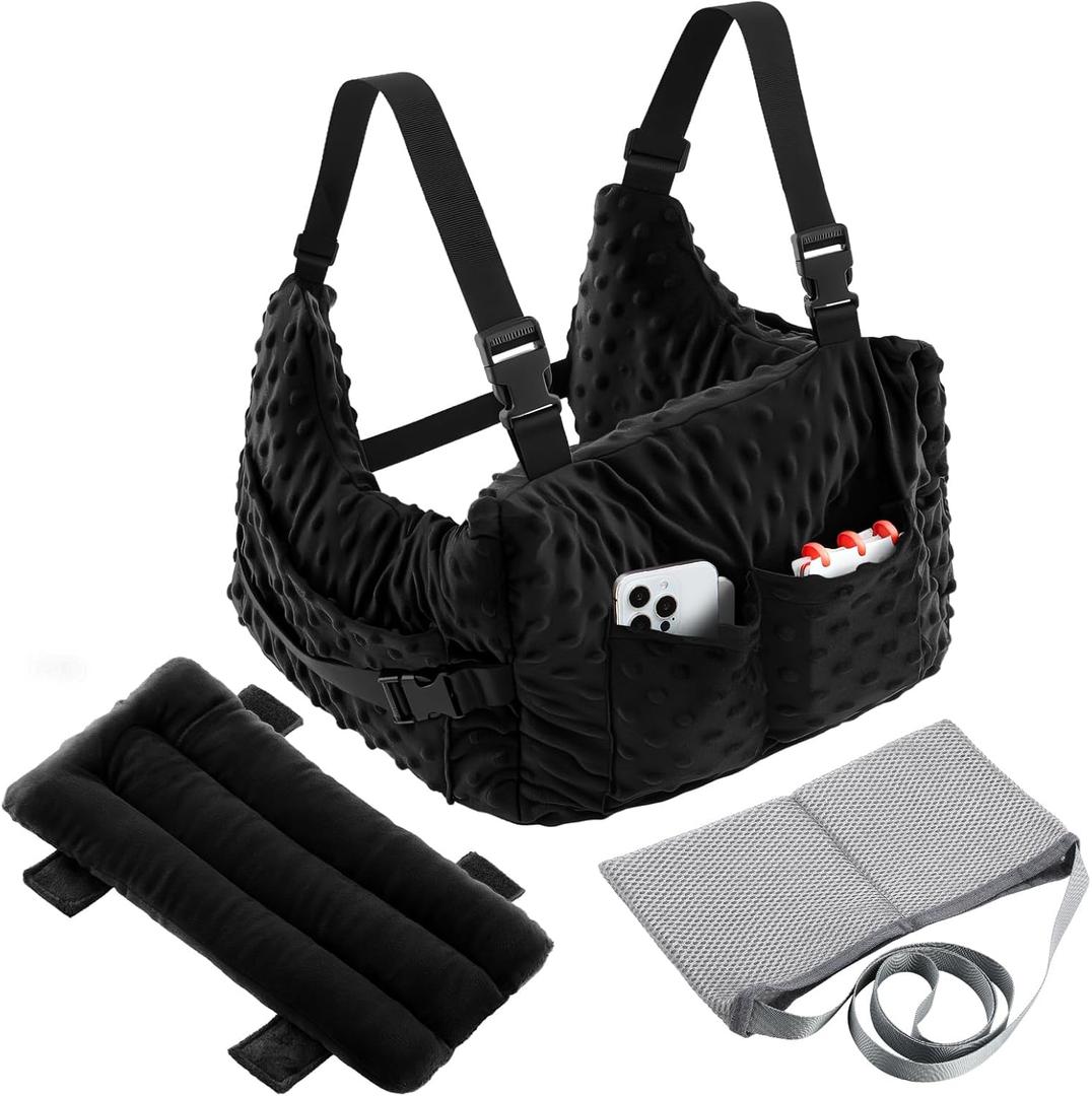 Geelin Post Mastectomy Pillow, Breast Surgery Lumpectomy Recovery Supplies, Post Mastectomy Essentials, Breast Reduction Pillow Recovery Belt Protection Surgery Gift (Black)