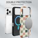 Mokiy TPU Phone Case for iPhone, MagSafe Wireless Charging Compatible, Shockproof Slim Fit Protective Cover with Anti-Yellowing & Raised Camera Protection (Grid 6, iPhone 17 Pro(6.3"))