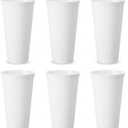 6 Pack Flower Buckets 9.84 Inch Plastic Flower Vases Modern Round Vases for Centerpieces Floral Display Decorative Buckets for Table Home Wedding Decorations (Pure White)