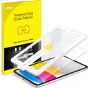 JETech One Touch Install Screen Protector for iPad (A16) 11th/10th Generation (2025/2022), Tempered Glass Film with Auto Alignment Tool Kit, HD Clear