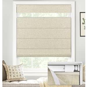 No drill cordless roman shades 34x48 blackout beige X005115HQL