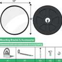 RELIANCER 18" Convex Security Mirror Curved Safety Mirror Adjustable Traffic Road Mirror Safety Corner Mirror Blind Spot Mirror Parking Mirror For Garage Surveillance Mirror Indoor Outdoor Shop Office
