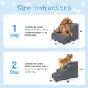 4-Step Dog Stairs, 19.8 Inch High Pet Steps for Small Dogs and Cats, Non-Slip Indoor Pet Ramp, Grey