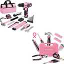 WORKPRO 12V Pink Cordless Drill Driver and 35-Piece Pink Tools Set
