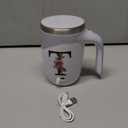 Initial Magnetic Stirring Coffee Mug Stainless Insulated Travel Cup Women Christian Teacher Godmother Religious Spiritual Inspirational Catholic Baptism Ordination Pastor Wife Ordained Minister Gift,T