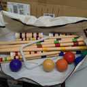 ropoda Six-Player Croquet Set with Wooden Mallets, Colored Balls, Sturdy Carrying Bag for Adults &Kids, Perfect for Lawn,Backyard,Park and More, 28"-standard