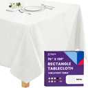 Gee Di Moda Rectangle Tablecloth - 70 x 120 Inch White Table Cloth for 6 or 8 Foot Rectangle Tables - Heavy Duty Washable Fabric - for Holiday Party, Dinner, Weddings, Baby Shower & Events