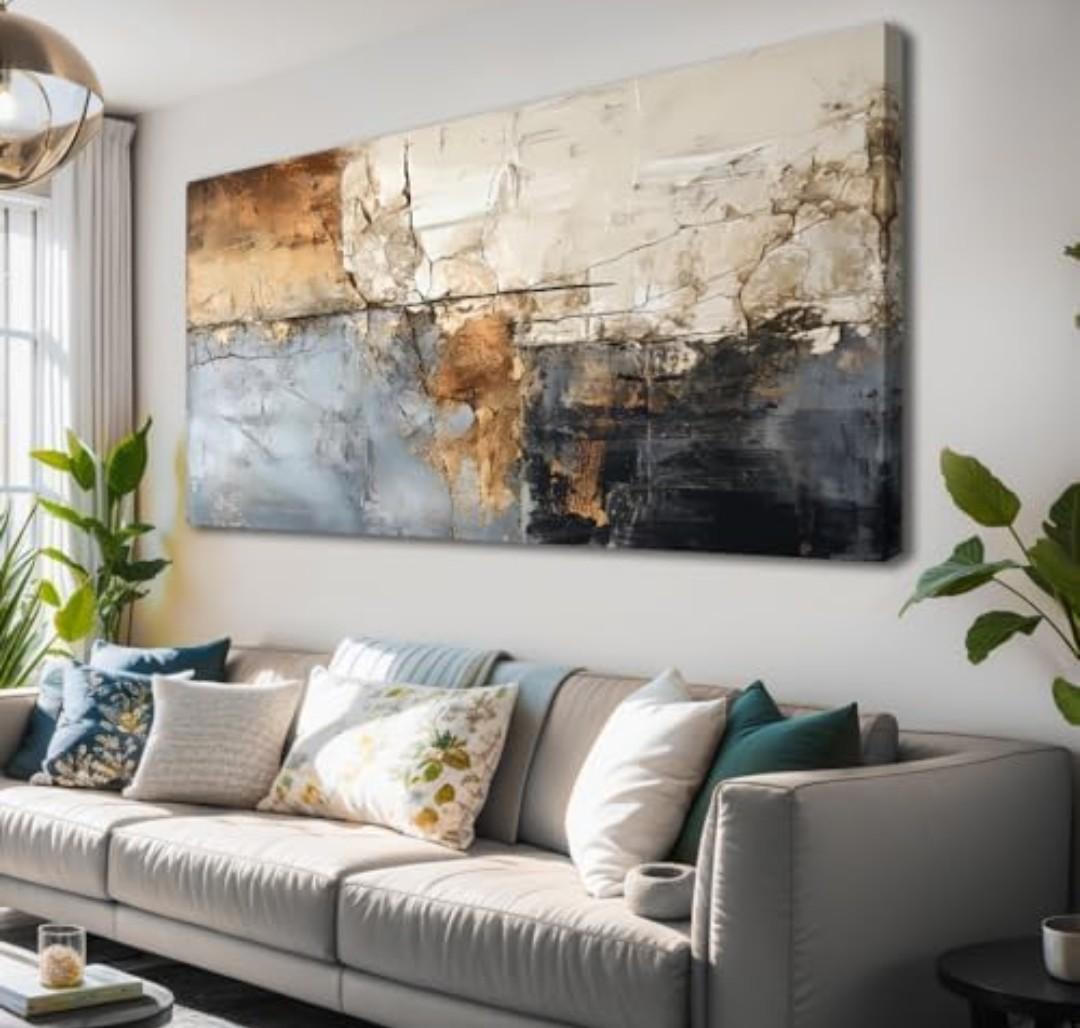 Abstract Wall Art Decor Hand Painted Oil Painting on Canvas Framed 20 inches x 40 inches Large Colorful Modern Artwork Wall Art for Living Room Bedroom Office Hotel and Dining Room