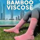 Bamboo Viscose Compression Running Crew Socks, Coolmax Moisture-Wicking Anti-Blister Hiking&Gym Athletic Socks L