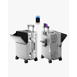 Zipperless Luggage, Polycarbonate Aluminum Hard Shell, Expandable Carry-On Suitcase with Spinner Wheels, Hard Shell Suitcase, 26 Inch Cabin