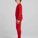 LAPASA Boys Thermal Underwear Set Fleece Lined Long John Base Layer Top & Bottom Ski Winter Extreme Cold B03 (7-8 Years, Red)