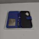 Arae Compatible with iPhone 16 Case Wallet with Card Holder, Wristlet Strap Wallet Flip Cover for iPhone 16 6.1 inch Men/Women, RFID Blocking, Kickstand,Litchi Blue