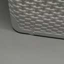 Mind Reader Slim Laundry Hamper with Lid, 40L Clothes Basket, Narrow Tapered Design with Ventilated Cutout Pattern, Plastic, Set of 2, White