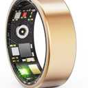 Smart Ring for Women Men, Sleep Tracker with Heart Rate,Blood Oxygen,Fitness Ring for Activity Monitoring, No Subscription, Step Tracker Ring for iOS&Android (Gold, #8)