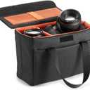 BAIGIO Camera Insert Bag Camera Cube Foldable Camera Bag Insert with Handle DSLR SLR Camera Insert for Backpack Shockproof and Water-resistant Protective Camera Inner Organizer (Black)