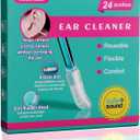 Sticky Ear Cleaning Stick 24 Pack, Adhesive Ear Cleaner with Washable Design, Reusable Soft Sticky Ear Swabs for Gentle Ear Cleaning, Portable Earwax Removal Tools for Adults (Olive Green)