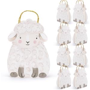 Cheerland Sheep Party Favor Bag Easter Lamb Baby Shower Decorations Sheep Gift Bag Little Farm Animal Goodie Treat Bags Lamb Barnyard Party Supplies Cute Goat Animal Shaped Party for Birthday 8 Pcs