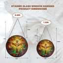 Stained glass Jesus cross,7.8-inch sun catcher,Christian stained glass window decoration,Religious home dcor,Special Christian gift for your wife,mother,friends for Christmas and Thanksgiving