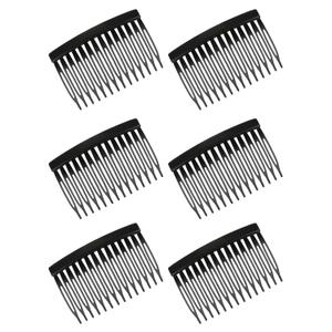 6 Pieces Hair Combs for Women Accessories, 14 Teeth Black Plastic French Side Comb, Decorative Hair Combs Clips for Women Girls Bridal Wedding Veil Fine Hairs