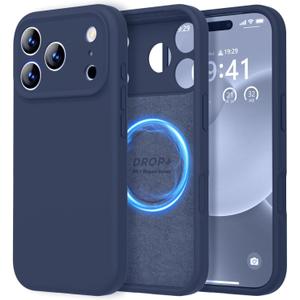 LOVE 3000 Designed for iPhone 17 Pro Case, Premium Silicone [Compatible with Magsafe][Soft Anti-Scratch Microfiber Lining] Shockproof Protective Phone Case for Men Women 6.3", Navy Blue