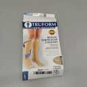 Truform 15-20 mmHg Compression Stockings for Men and Women, Knee High Length, Closed Toe, Beige, X-Large