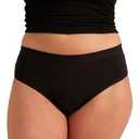 Saalt EveryWear Cotton Brief - Leakproof Period Underwear - Mid-Rise, Full Coverage Womens Underwear - Reusable & Washable - Replaces 3 Pads or 4 Tampons - X-Small, Volcanic Black