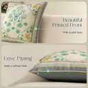 Spring Floral Block Print Pillow Cover, Euro Shams Decorative Pillow Covers 18x18 for Couch Sofa Bed Living Room, Blue Bloom