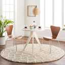Livabliss Hapsburg Moroccan Shag Area Rug, 6'7" Round, Beige