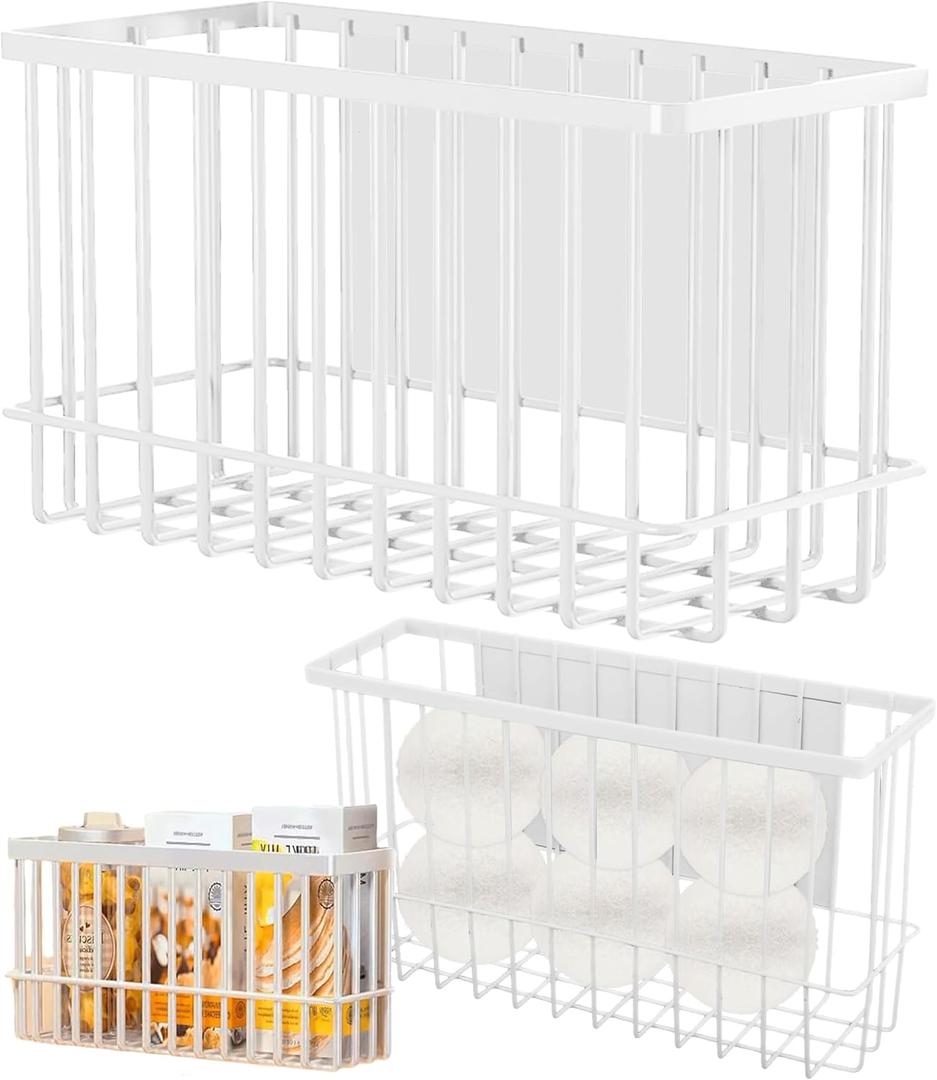 Magnetic Basket Fridge Lint Bin Dryer Ball Holder Laundry Room Organization Home Storage for Class Office School