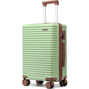 20-Inch Carry on Luggage,Carry-on Suitcase with Spinner Wheels and TSA Lock, 22x14x9 Airline Approved,Hardside Lightweight Travel Carry-on Luggage,Small Rolling Luggage (Green, 20-Inch)