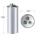 [UL Recognized] FOCSPROD 40+5 uF 40/5 MFD 6% 370V/440V CBB65 AC Capacitor, Dual Run Round Capacitor Replacement, 40 5 uF 440 Volt HVAC for AC Unit Fan Motor Start or Heat Pump or Condenser Straight