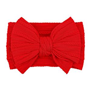 LemonSpace Handmade Red Baby Girls Bows Soft Stretchy Nylon Hair Bands Hair Accessories Baby headbands with Bows for Newborn Baby Girls Infant Toddlers Kids(Red), 3.5 Inches