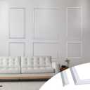 Pre-Cut Wall Panel Molding Set of 6pcs-Easy-to-Assemble Wainscoting Panels Peel and Stick for Interior Wall Decor Living Room Bedroom Accent Wall, 6 Frames(JX60)