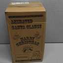 Santa Claus Christmas Animated Decoration Storytelling Plush Figurines, Talking Santa Christmas Animatronic Collectible Decor with Book, Bear, Mouth Move, Cute Xmas Sitting Figure Gift for Indoor