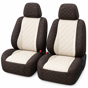 Coverado Seat Covers 2 Pack, Car Seat Covers Front Seats, White Car Seat Cover, Waterproof Car Seat Covers, Car Seat Cushion, Front Leather Seat Protector Fit for Most Cars