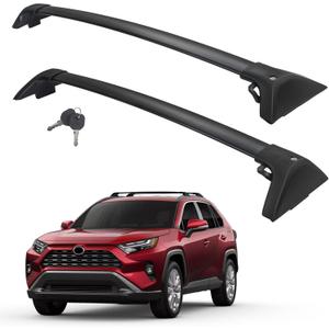 Roof Rack Cross Bars for Toyota RAV4 2019-2025 (Not Fit 2024 LE/Adventure/TRD Off-Road/Hybrid Woodland Edition) Anti-Theft Lock Mechanism Tie-Down Loop Aluminum Anti-Corrosion Crossbars