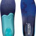 WalkHero Plantar Fasciitis Insoles - Medium Arch Support Inserts for Men & Women with Comfort Cushion | Orthotic Inserts to Relieve Foot Pain and Provide Shock Absorption (Blue) Mens 15-15 1/2