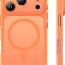 TAURI for iPhone 17 Pro Max Case, Compatible with MagSafe, (Full Camera Protection) Camera Control Cover Solid-Color Matte Magnetic 17 Pro Max Phone Case, Orange