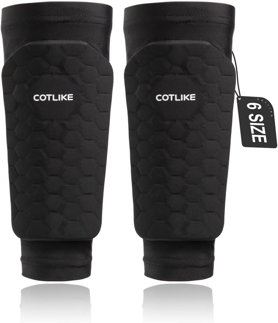 Soccer Shin Guards for Kids Youth Adults, Ski Shin Guards Sleeves for 2-18 Years Old Boys Girls Men, Calf Compression Sleeve with Honeycomb Pads, Espinilleras de Futbol Para Hombres (Medium, Black)