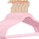TIMMY Velvet Hangers  Suit (50Pack) Ultra Thin Coat Hangers with Heavy Duty Construction, Holds up to 10 Lbs  Blush Pink/Rosegold Finishes