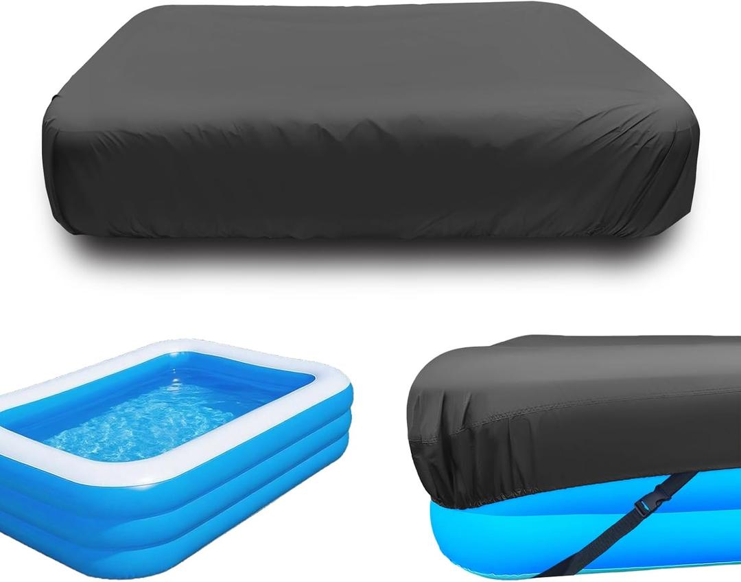 120x72 inch Inflatable Rectangular Pool Cover 10 X 6 ft Inflatable Rectangle Swimming Pool Cover 118x79 Waterproof Pool Covers 103 x 69 inch for Outdoor Garden Family Pools Protector