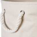 DII, Collapsible Variegated Polyester Storage Bin with Cotton Handles Large Round Cream