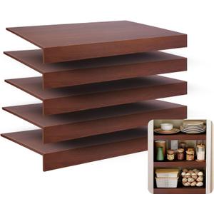 Wood Wire Shelf Covers - 5Pcs Durable Soild Wood Wire Rack Covers Wire Shelving Cover for Pantry Closet Kitchen Bathroom Storage Organization 24" W x 12" D