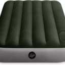 Intex 64761E Dura-Beam Standard Downy Air Mattress: Fiber-Tech  Twin Size  Built-in Foot Pump  10in Bed Height  300lb Weight Capacity
