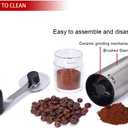 LHS Manual Coffee Grinder with Ceramic Conical Burr Stainless Steel Hand Crank Mill for Drip Coffee, Espresso, French Press, Turkish Brew